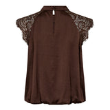 IdunCC Lace Ballon Top - Dark Brown