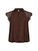 IdunCC Lace Ballon Top - Dark Brown