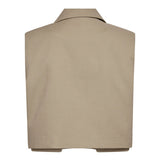 LeilaCC Linen Crop Vest - Bisquit