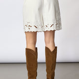 LitaCC Linen Emb Shorts - White