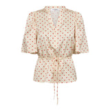 CambriaCC Dot SS Blouse - Off white