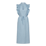 HeraCC Frill SS V-Dress - Pale Blue