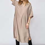 HeraCC Tunic V-Dress - Walnut