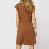 ElaraCC Crop Wrap SS Dress - Suntan
