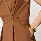 ElaraCC Crop Wrap SS Dress - Suntan