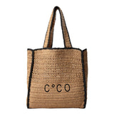 CocoCC Contrast Beach Bag - Straw