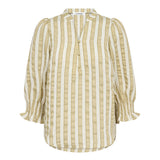 SailaCC Stripe SS V-Blouse - Olive