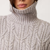 32222 RowCC Oversize Cable Knit Vest - Grey Melange