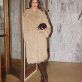RakelCC Long Furry Coat - Bisquit