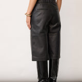 PhoebeCC Long Leather Bermuda - Black