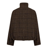 OlvaCC Check Balloon Jacket - Dark Brown