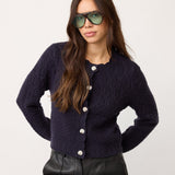 32130 RowCC Pointelle Cardigan - Navy