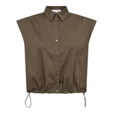 ElaraCC Pleat SS Shirt - Olive