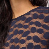 PenolaCC O-Neck Blouse - Navy