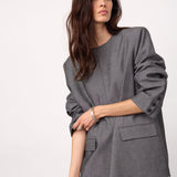 JackyCC Blazer Blouse - Mid Grey