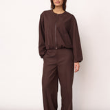 LunaCC Balloon Zip  Jacket - Dark Brown