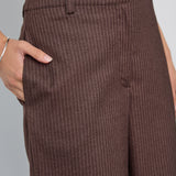 SinaCC Pin Wide Pant - Dark Brown