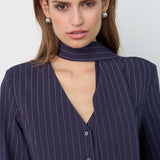 LicaCC Pin Scarf Shirt - Navy