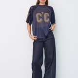 ReenaCC Logo Lace Tee - Navy