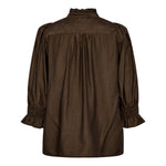 AilaCC Frill SS V - Blouse - Mocca - Co'couture