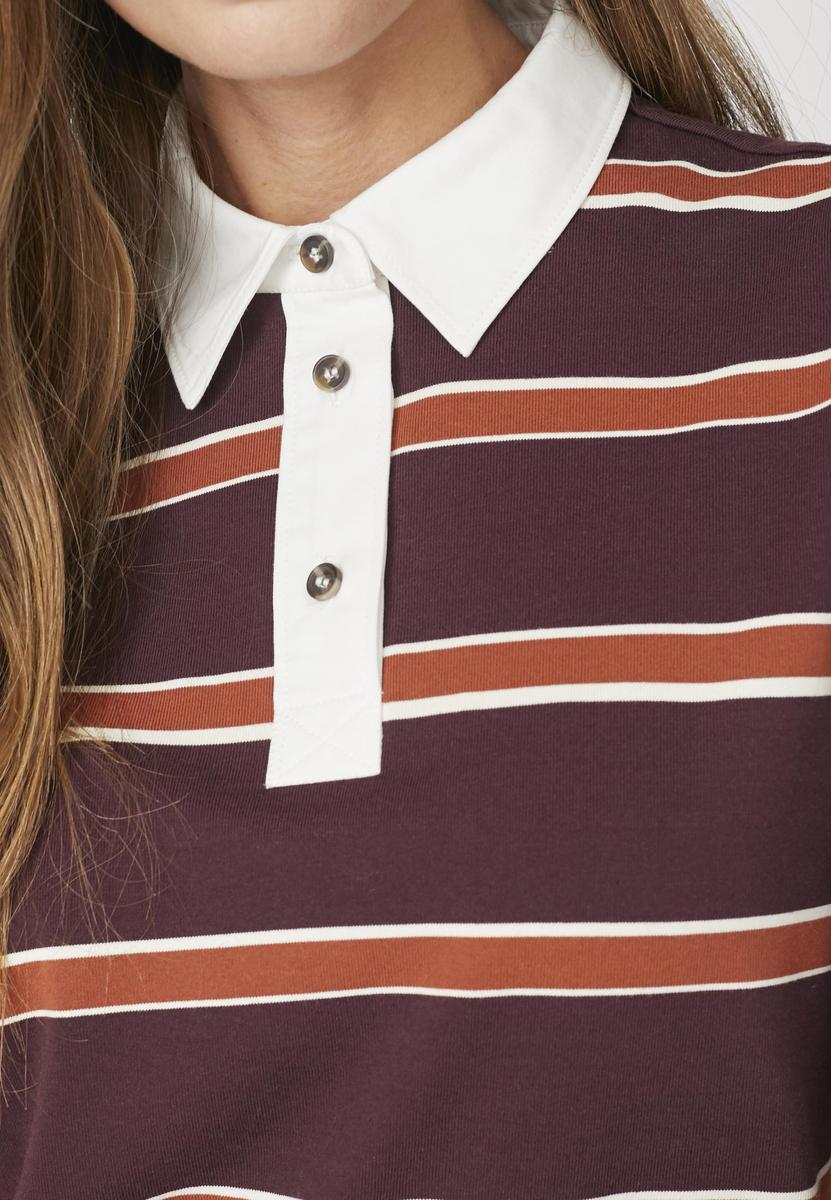 AugustaCC Stripe Polo Tee - Winered - Co'couture
