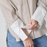 AvaraCC Stripe Shirt - Bone/Brown - Co'couture