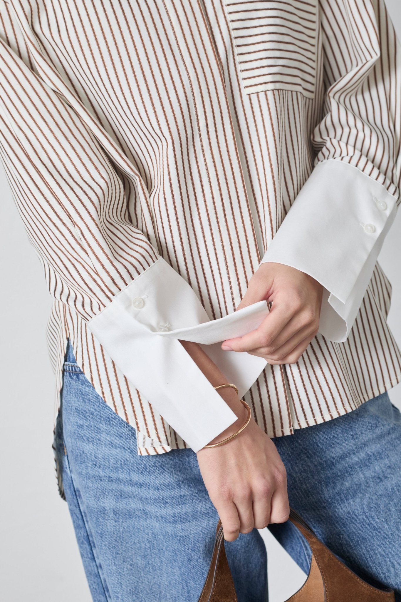 AvaraCC Stripe Shirt - Bone/Brown - Co'couture