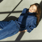 AzminaCC Denim Placket Blouse - Denim blue - Co'couture