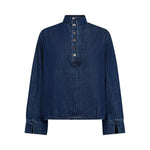 AzminaCC Denim Placket Blouse - Denim blue - Co'couture