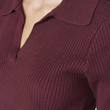 BonnyCC Polo SS Knit - Winered - Co'couture