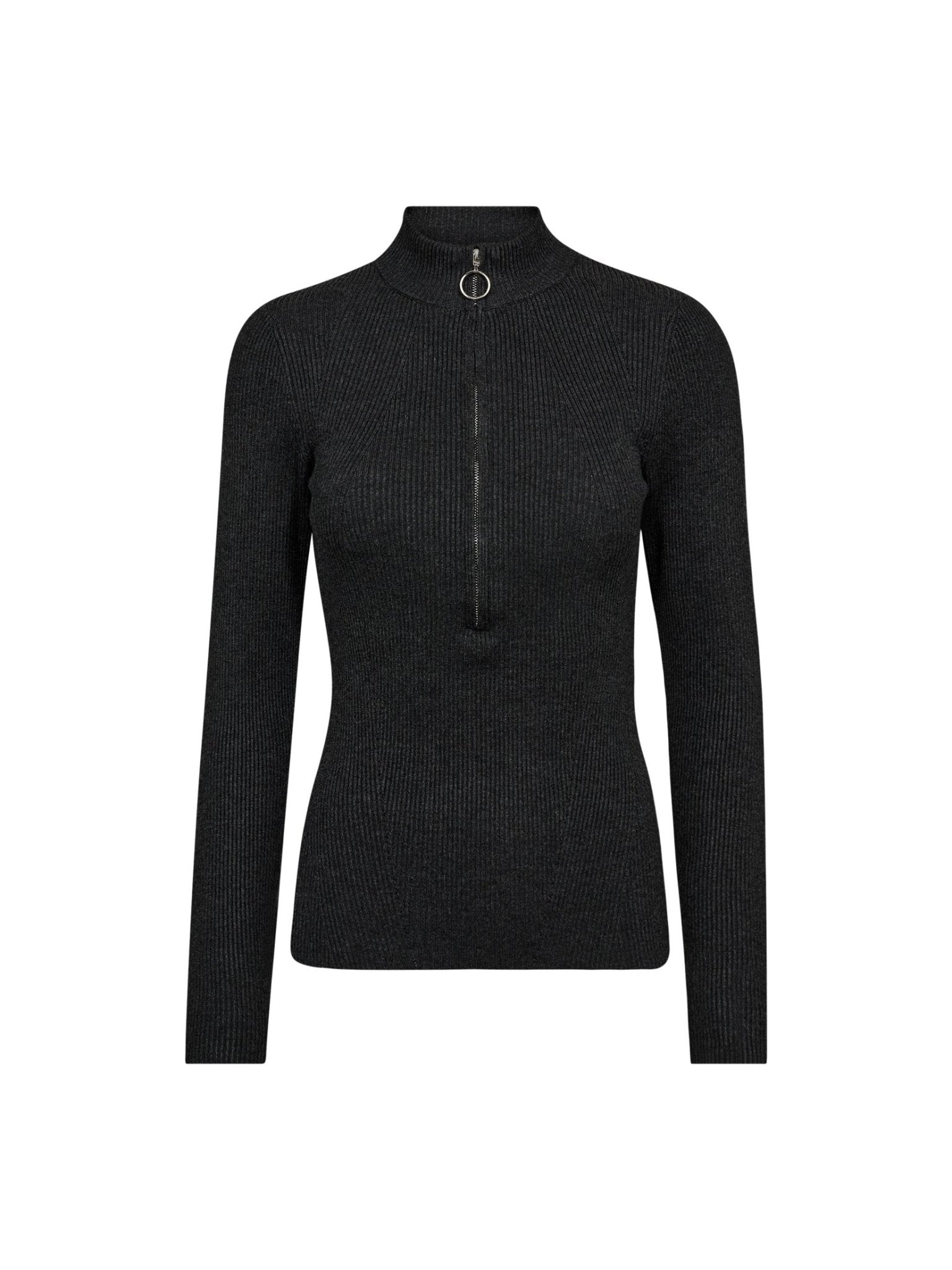 BonnyCC Rib Zip Turtle Knit*OU - Dark Grey - Co'couture