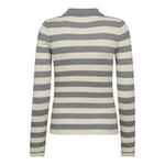 BonnyCC Stripe L/S Polo Knit - Light Grey - Co'couture