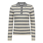 BonnyCC Stripe L/S Polo Knit - Light Grey - Co'couture