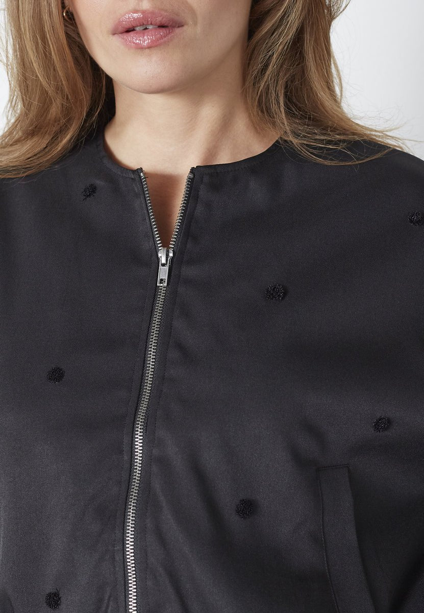 CloverCC Dot Balloon Jacket - Black - Co'couture