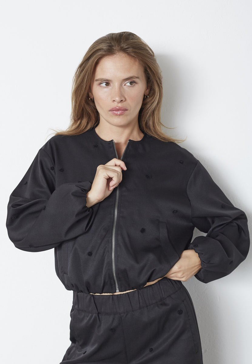 CloverCC Dot Balloon Jacket - Black - Co'couture
