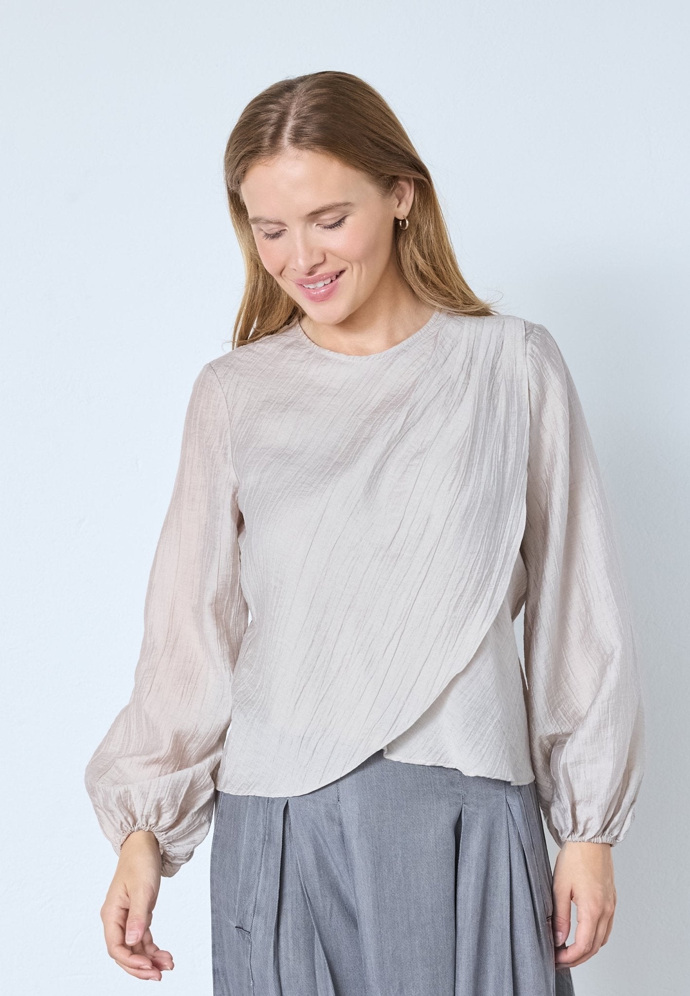 ConnyCC Drape Blouse - Mink - Co'couture