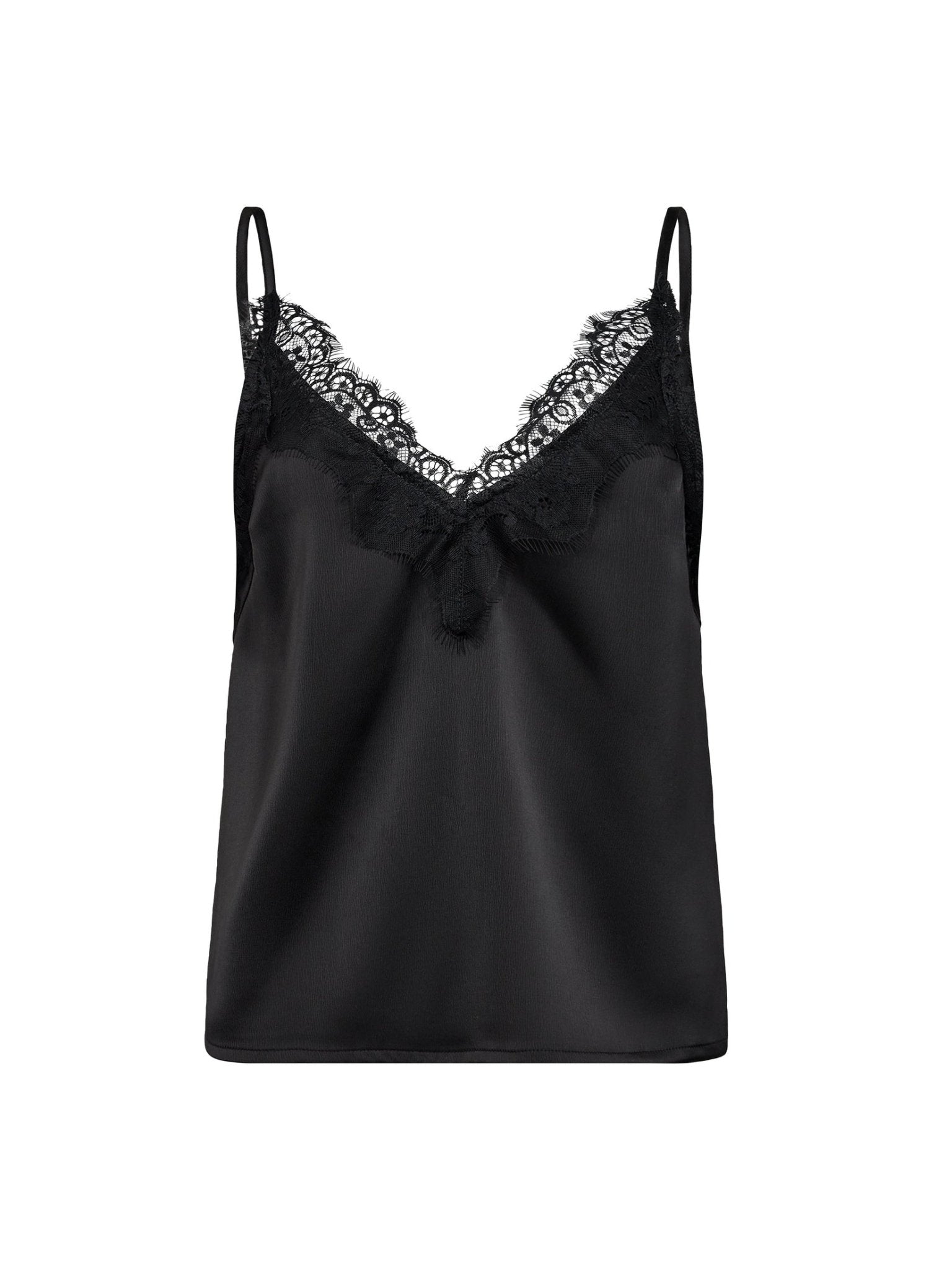 DeniseCC Lace Mix Singlet - Black - Co'couture