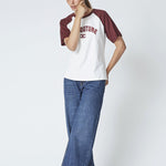 EdgeCC Block Tee - OffWhite WineRed - Co'couture