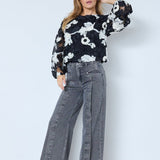 FleurCC Fluffy Blouse - Black - Co'couture