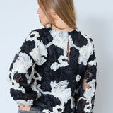 FleurCC Fluffy Blouse - Black - Co'couture