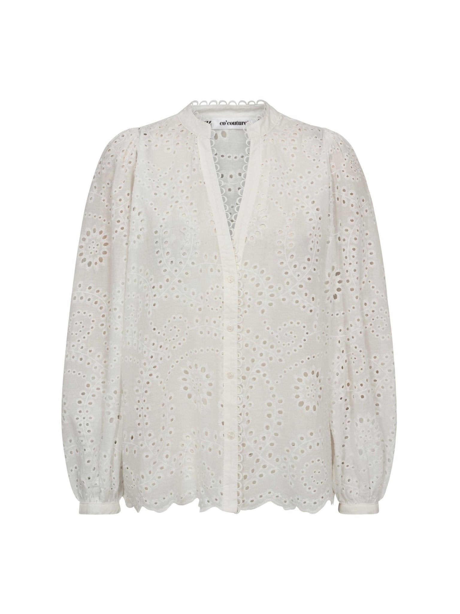 GiselleCC Anglaise V - Shirt - White - Co'couture