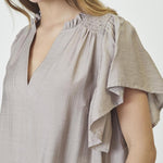 HeraCC Crop SS Frill Dress - Walnut - Co'couture