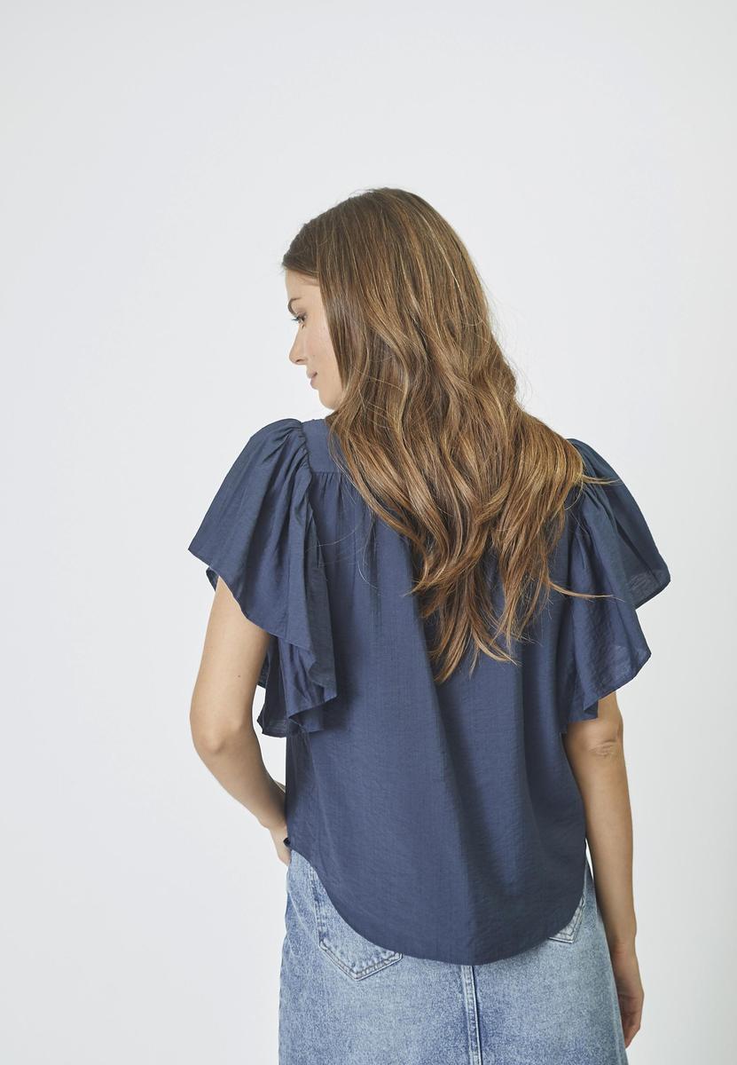 HeraCC SS Frill Top - Ink - Co'couture
