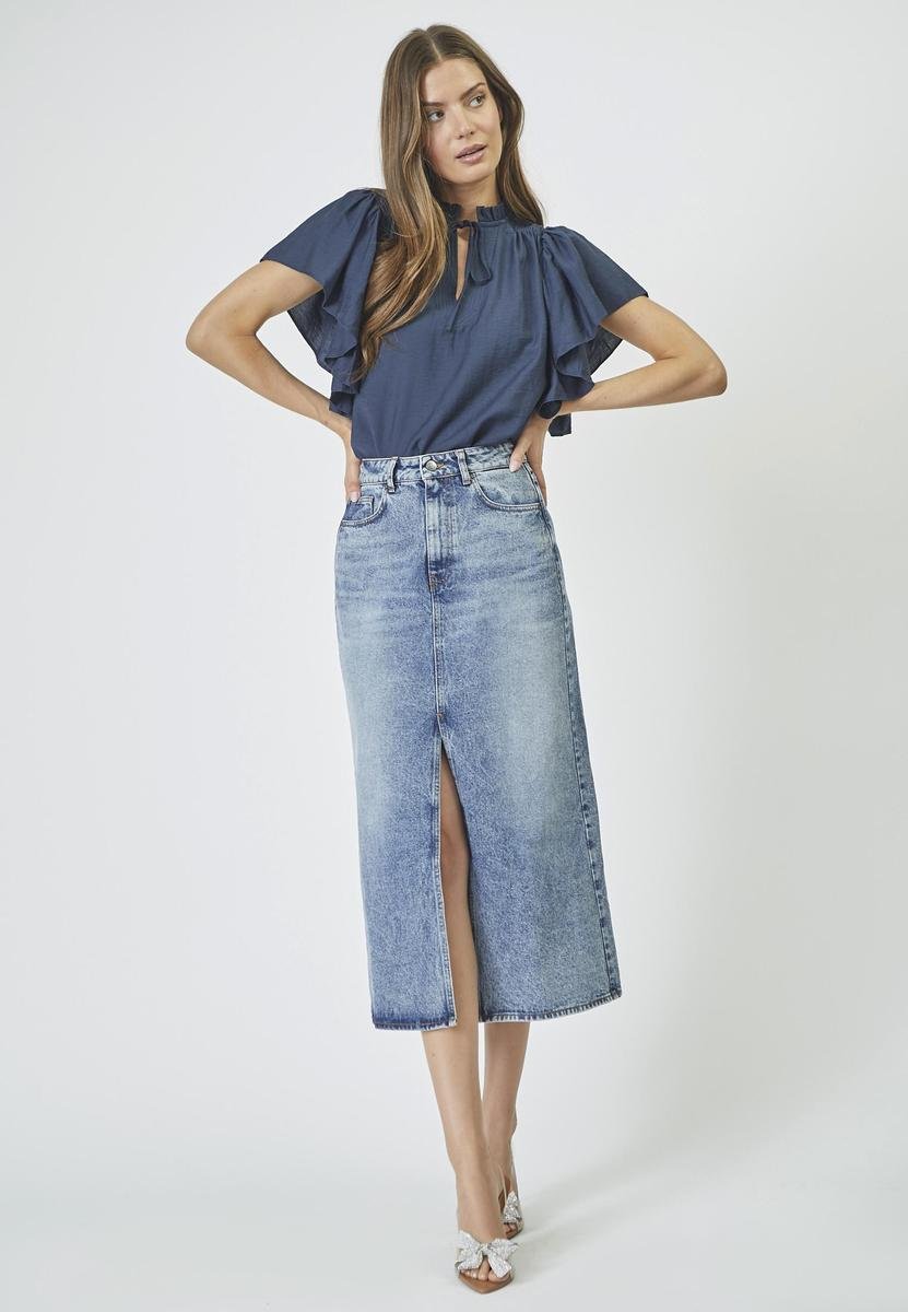 HeraCC SS Frill Top - Ink - Co'couture