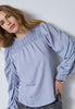 KesiCC Drape Sleeve Blouse - Pale Blue