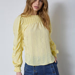 KesiCC Drape Sleeve Blouse - PaleYellow - Co'couture