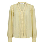 KesiCC Lace V - Shirt - PaleYellow - Co'couture