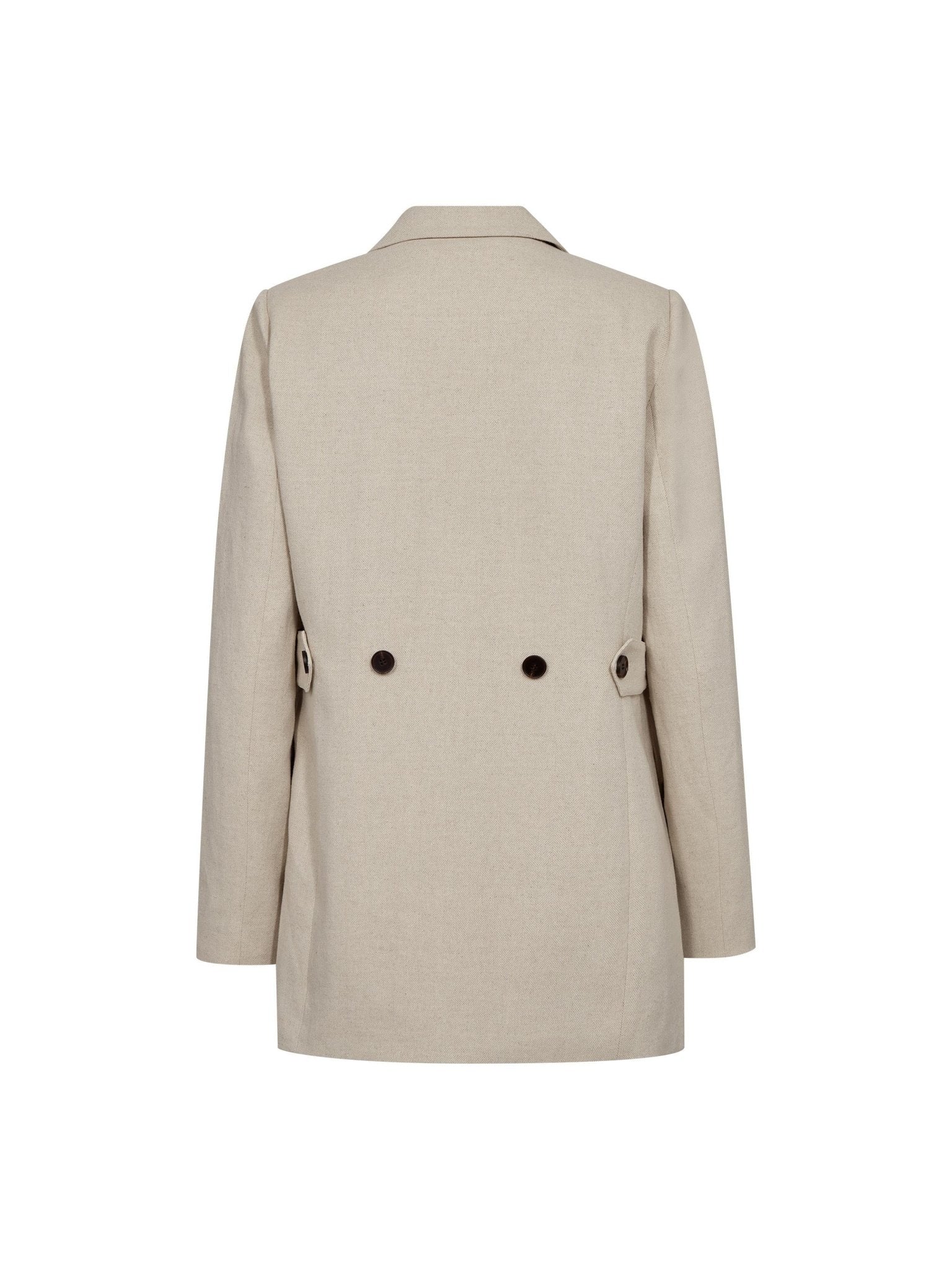 LeenaCC Linen Fitted Blazer - Bone - Co'couture