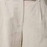 LeenaCC Linen Pleat Shorts - Bone - Co'couture