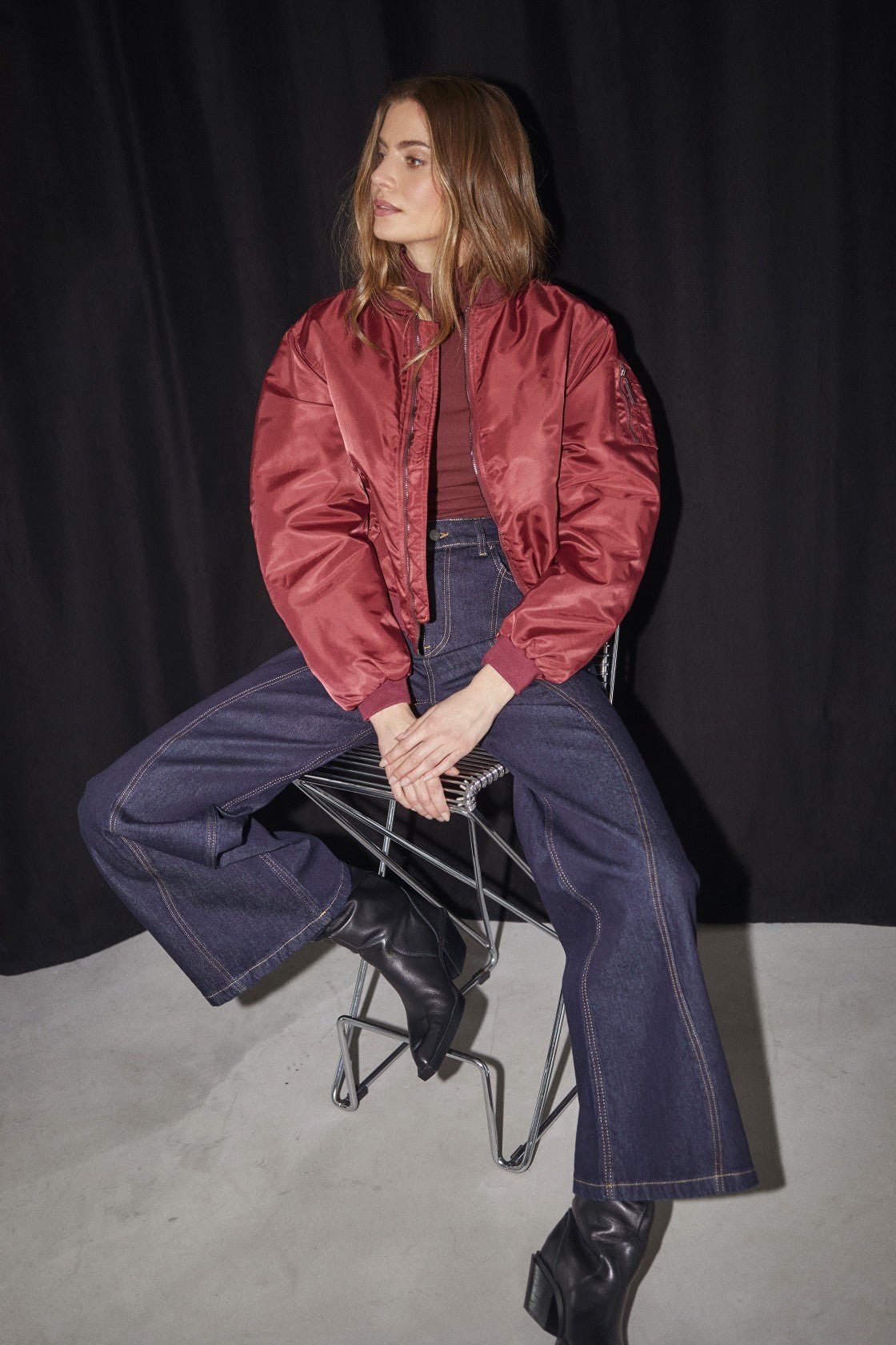 LibbyCC Bomber Jacket - Winered - Co'couture